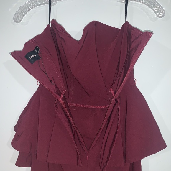 ASOS size 4 strapless burgundy dress - Picture 9 of 12